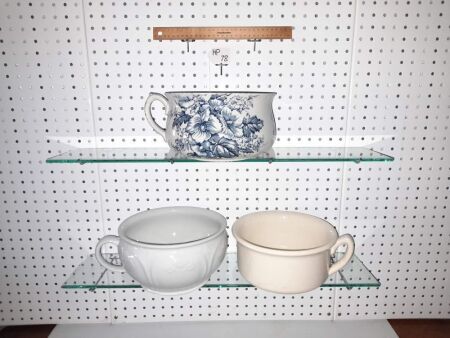 TRIO OF VINTAGE POTTY'S - CONDITION GOOD