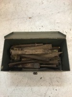 Metal Box of Asstd Steel Chisels & Small Bag of Files