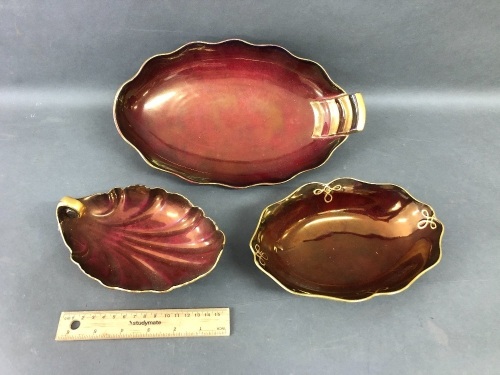 3 Vintage Carltonware Rouge Royale Dishes