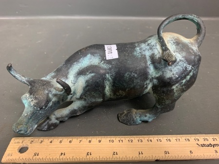 Vintage Bronze Bull Figure