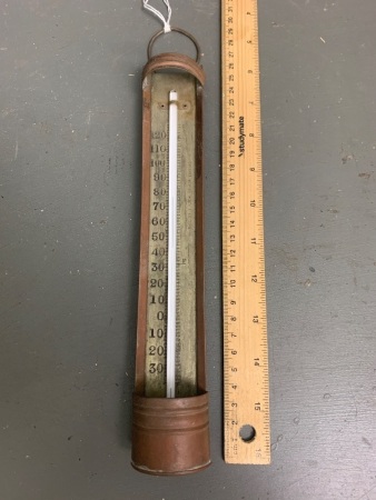 Antique Copper Cased Mercury Kitchen Thermometer