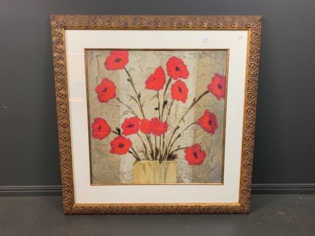 Large Gilt Framed Poppies Print