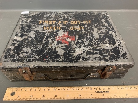 Vintage WWII Metal First Aid Kit from Mech. Unit