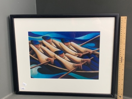 Framed and Signed Nautical Print - Rowing - Irish Artist George Callaghan