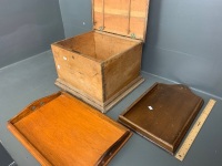 Asstd Timber Lot inc. Vintage Glory Box + 2 Vintage Trays