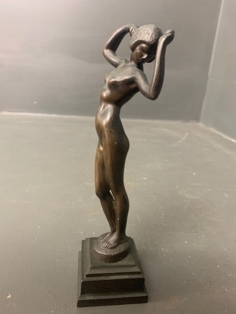 Antique Bronze Figure of a Lady on Similar Base