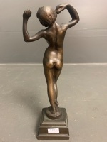 Antique Bronze Figure of a Lady on Similar Base - 3