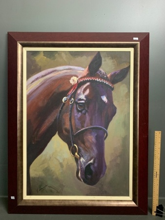 Original Framed Oil on Canvas - Horse - by Wolfgang Lammle - Signed Bottom Left - Painting Size App. 500mm x 700mm