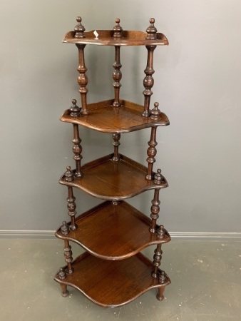 Vintage Mahogany 5 Tier Corner Whatnot