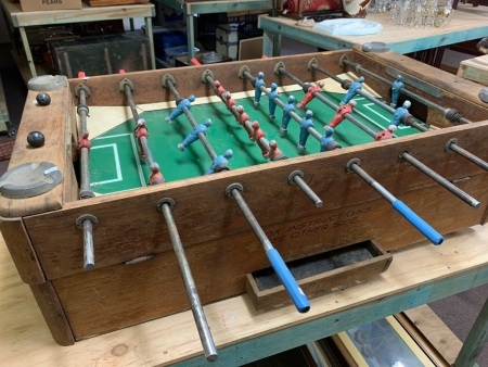 Vintage 1950's Foosball Table from Longreach Fun Parlour - includes Ashtray for Each Player - No Balls