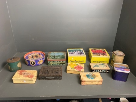 Asstd Lot of Vintage Tins