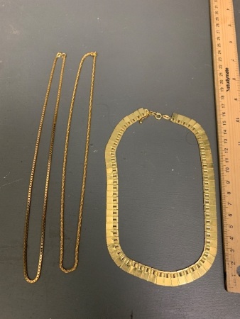 Asstd Lot of 3 x 18ct Gold Plated Necklaces