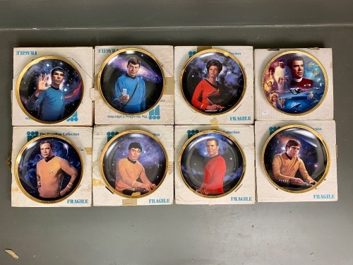 Part Set of 7 c1990's Hamilton Collection Ster Trek 25th Anniversary Numbered Collectors Plates in Original Boxes with Certificates + The Voyage Home Similar Plate