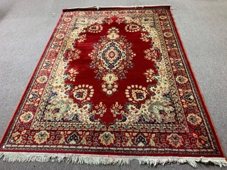 Vintage 100% Wool Arakstan Rug in Reds and Blues