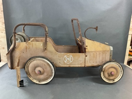 Vintage Tin Pedal Fire Truck & Trike