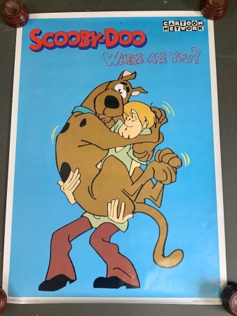 4 x Rare Vintage Cartoon Network Posters c1990's - Hong Kong Phooey - Top Cat - Scooby Doo - Hair Bear Bunch