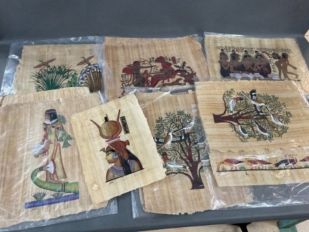 Collection of 11 Egyptian Papyrus Paintings