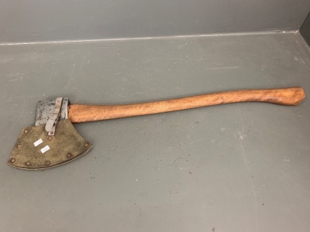 Vintage HB Hults Bruks Swedish Steel Axe Stamped 1.75 4 (4lb) with Leather Cover