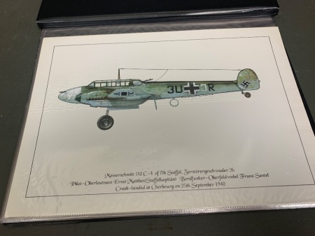 Folder of 16 Prints of German WW2 Messerschmitt Aircraft