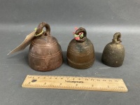 3 Ancient Bronze Temple Bells