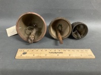 3 Ancient Bronze Temple Bells - 2