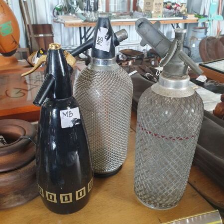 TRIO VINTAGE / RETRO SODA SYPHONS. - CONDITION GOOD