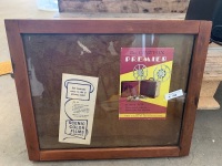 TIMBER FRAMED GLAZED DISPLAY BOX WITH CINEBOX PREMIER AND COLOUR FILMS AD