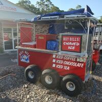 Iconic Hey Bill Triple Axled Beach Ready Catering Trailer Complete with Pie Warmer, Gas Fridge, Gas Hot Plates, 1500W Inverter (New) - 2