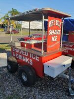 Iconic Hey Bill Tandem Axle Beach Ready Catering Trailer with Shades, Bracket/Stand + Bill Wallace Made Fibreglass Esky