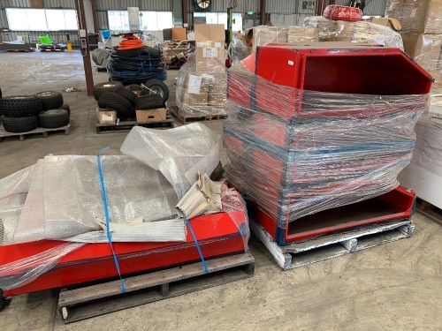 6 x UNDERTRAY LOCKERS & DOORS Red 1130w x 490d x 430h