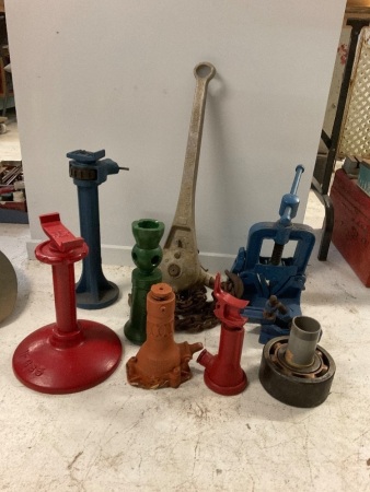 Collection of Vintage Car Jacks & Hand Winch