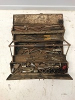 Old Metal Toolbox & Tools + Steel Ammo Case