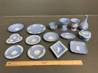 Asstd Lot of App.15 Pieces of Blue Wedgwood Jasper Ware