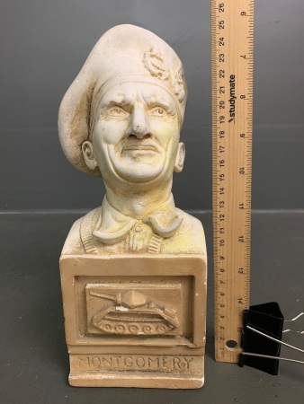 Vintage Sculpted Plaster Bust of Montgomery