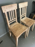 Pair of Antique French Hand Jointed Farmhouse Chairs - 2