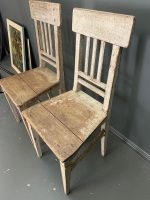 Pair of Antique French Hand Jointed Farmhouse Chairs - 3