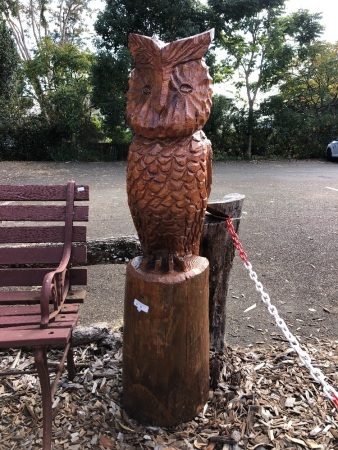 Large Vintage Carved Owl Figure