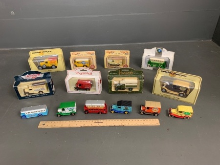 Asstd Lot of Matchbox and Lledo Models of Yesteryear - Some Boxed - App. 14 in Total