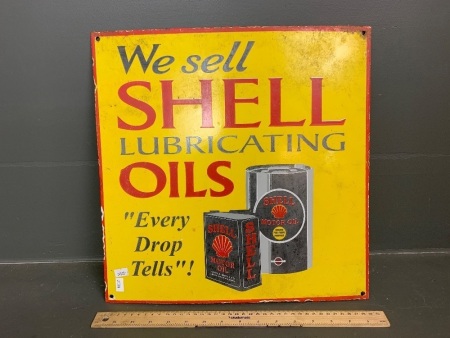 Heavy Enamelled Steel Shell Oil Wall Sign