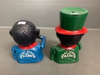 2 Contemporary Cast Iron Caricature Money Boxes - 4