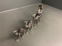 Set of 3 Graduted Cast Metal Camels from Oman - 3