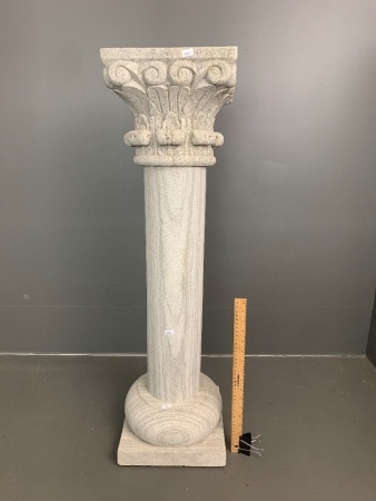 Carved Reconstituted Stone Grecian Column/Plant Stand in 2 Pieces