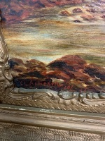 Nicely Gilt Framed Original Oil on Card on Board - Coastal Inlet - Signed C.L.Arnesen 1911 - 2