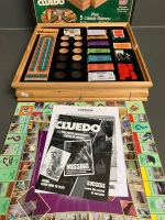 Timber Boxed Monopoly Games Compendium includes Cluedo, Chess, Cribbage etc - Mainly Unused - 3