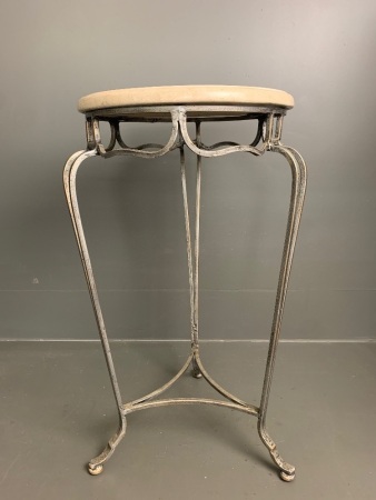 Granite Topped Scrolled Metalwork Plant Stand