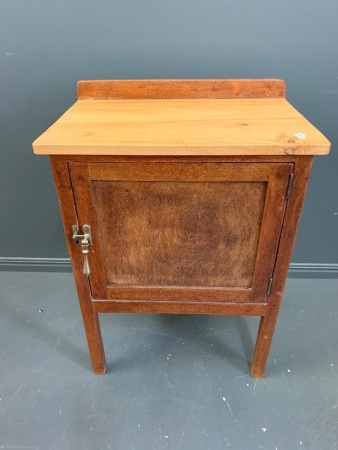 Vintage Silky Oak Single Door Pot Cupboard