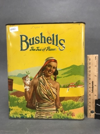 Vintage Bushells Tea Tin Yellow
