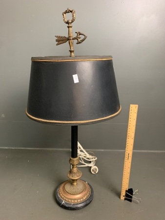 Empire Style Brass and Marble Table Lamp