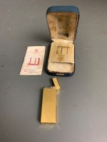 Vintage Boxed Dunhill Rollagas Gold Plated Lighter with Original Instructions etc