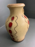 Large Mid Century West German 1 Handled Floor Vase - 3